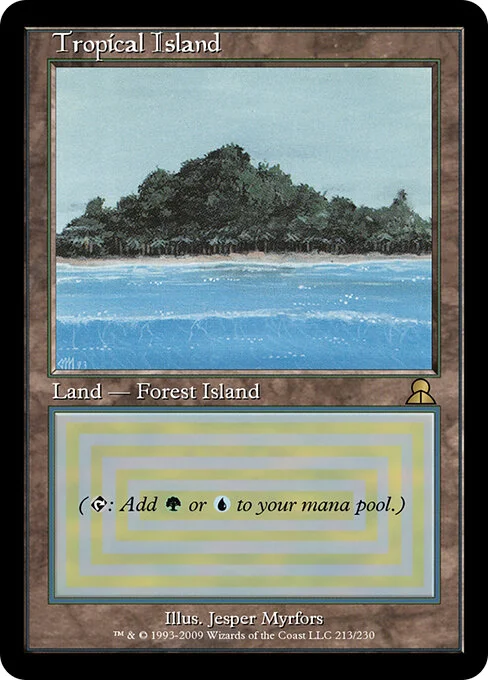 Tropical Island, carta Magic di tipo Land — Forest Island illustrata da Jesper Myrfors