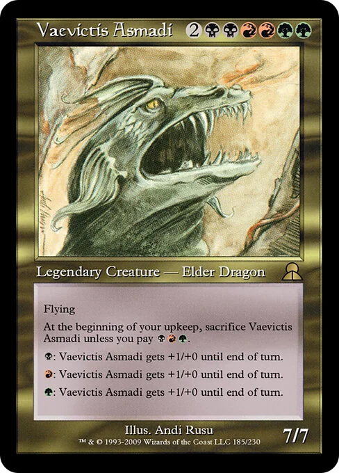 Vaevictis Asmadi, carta Magic di tipo Legendary Creature — Elder Dragon illustrata da Andi Rusu