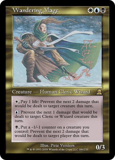 Wandering Mage, carta Magic di tipo Creature — Human Cleric Wizard illustrata da Pete Venters