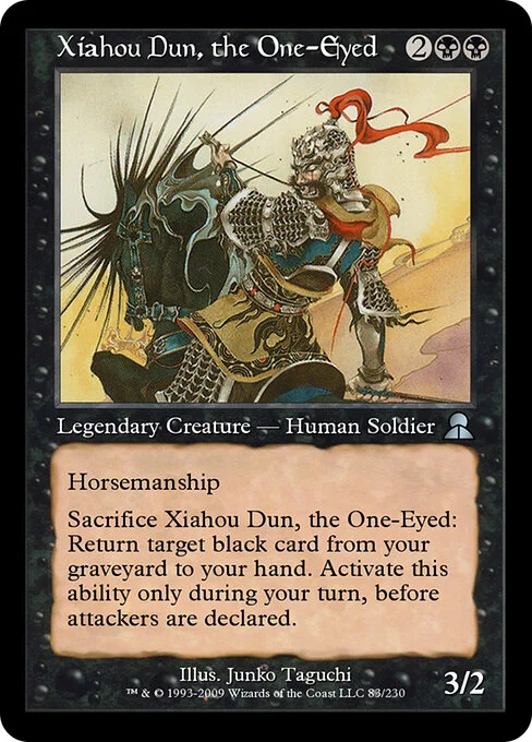 Xiahou Dun, the One-Eyed, carta Magic di tipo Legendary Creature — Human Soldier illustrata da Junko Taguchi