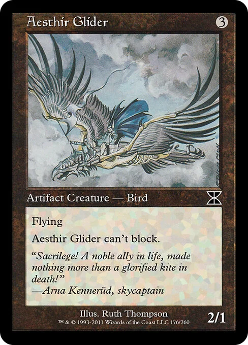 Aesthir Glider, carta Magic di tipo Artifact Creature — Bird Construct illustrata da Ruth Thompson