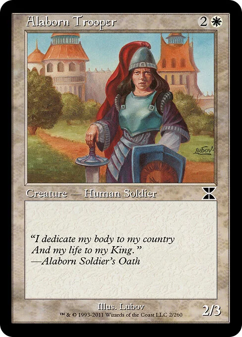 Alaborn Trooper, carta Magic di tipo Creature — Human Soldier illustrata da Lubov