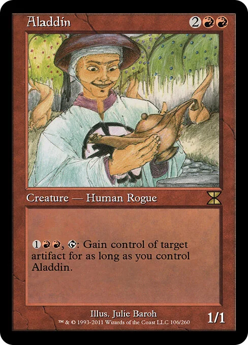 Aladdin, carta Magic di tipo Creature — Human Rogue illustrata da Julie Baroh