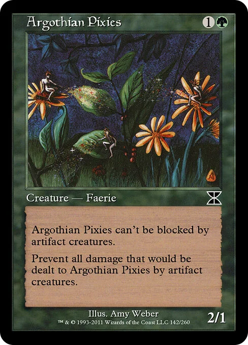 Argothian Pixies, carta Magic di tipo Creature — Faerie illustrata da Amy Weber