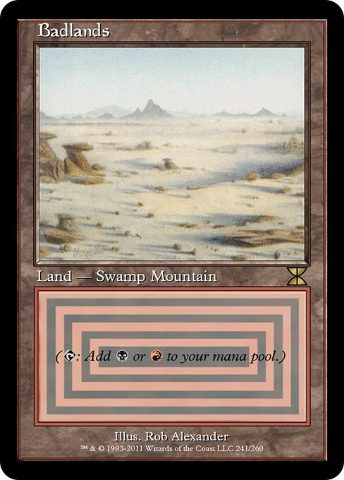 Badlands, carta Magic di tipo Land — Swamp Mountain illustrata da Rob Alexander