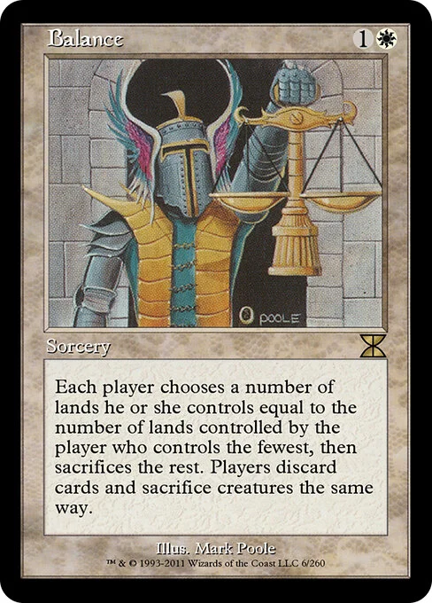 Balance, carta Magic di tipo Sorcery illustrata da Mark Poole