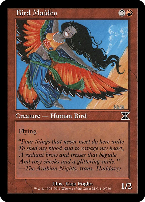 Bird Maiden, carta Magic di tipo Creature — Human Bird illustrata da Kaja Foglio