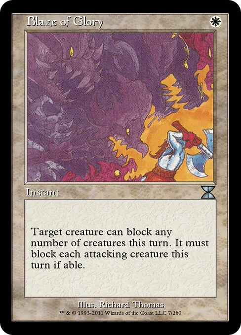 Blaze of Glory, carta Magic di tipo Instant illustrata da Richard Thomas