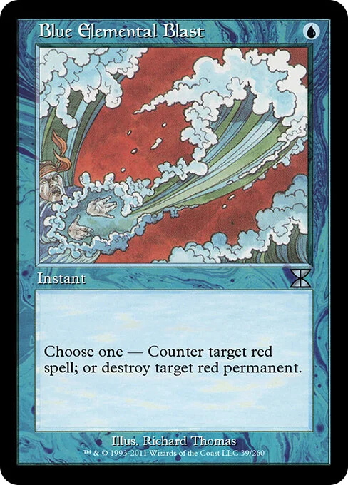 Blue Elemental Blast, carta Magic di tipo Instant illustrata da Richard Thomas