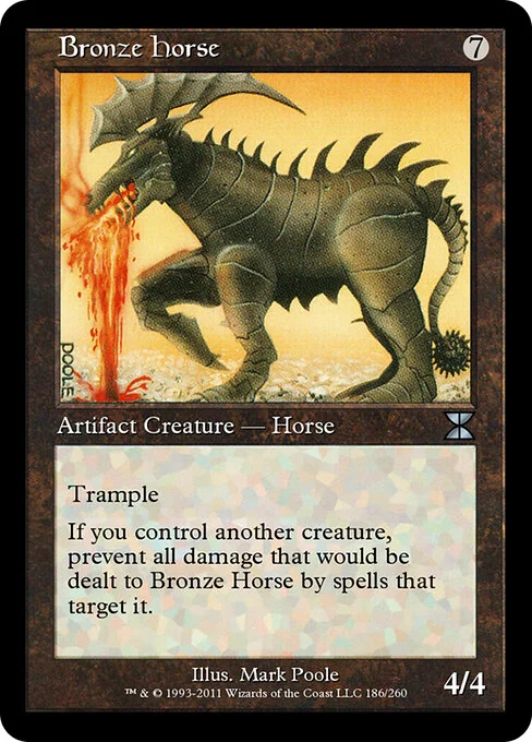 Bronze Horse, carta Magic di tipo Artifact Creature — Horse illustrata da Mark Poole