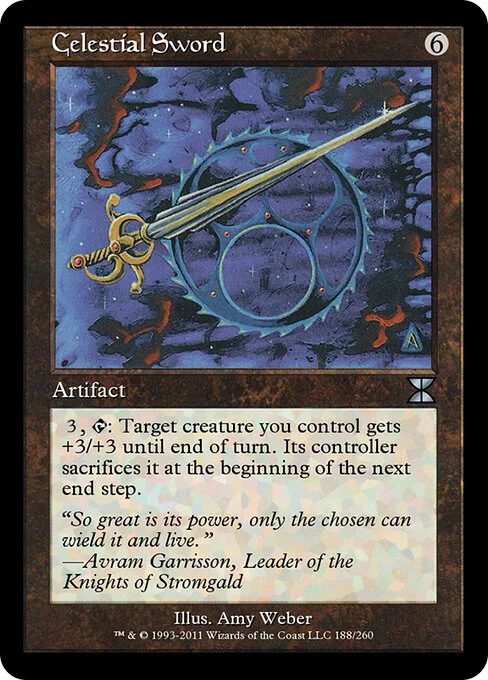Celestial Sword, carta Magic di tipo Artifact illustrata da Amy Weber