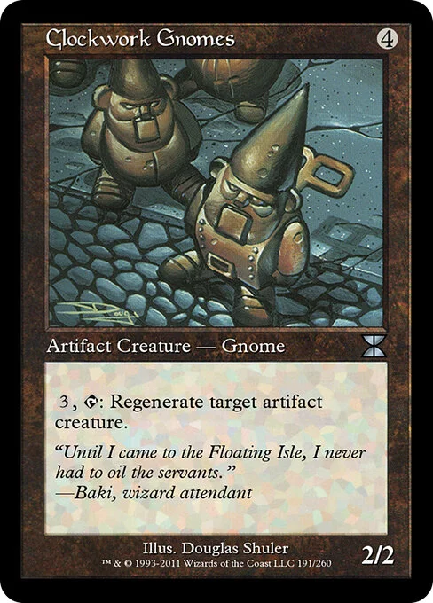 Clockwork Gnomes, carta Magic di tipo Artifact Creature — Gnome illustrata da Douglas Shuler