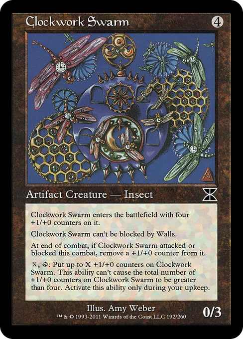 Clockwork Swarm, carta Magic di tipo Artifact Creature — Insect illustrata da Amy Weber