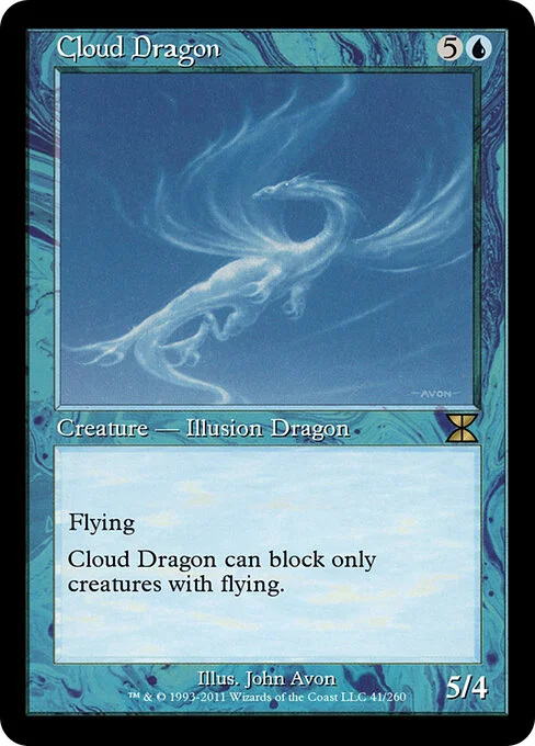 Cloud Dragon, carta Magic di tipo Creature — Illusion Dragon illustrata da John Avon