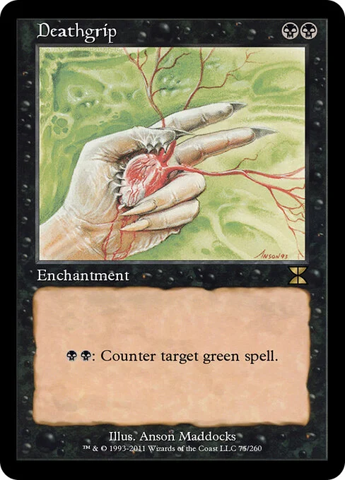 Deathgrip, carta Magic di tipo Enchantment illustrata da Anson Maddocks