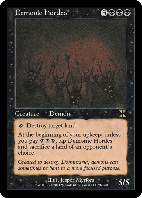Demonic Hordes, carta Magic di tipo Creature — Demon illustrata da Jesper Myrfors
