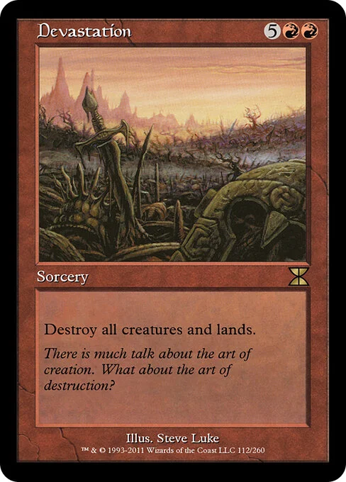 Devastation, carta Magic di tipo Sorcery illustrata da Steve Luke