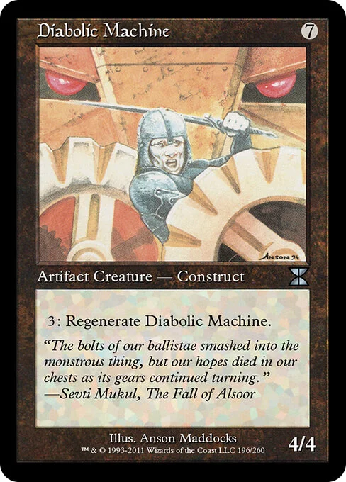 Diabolic Machine, carta Magic di tipo Artifact Creature — Construct illustrata da Anson Maddocks