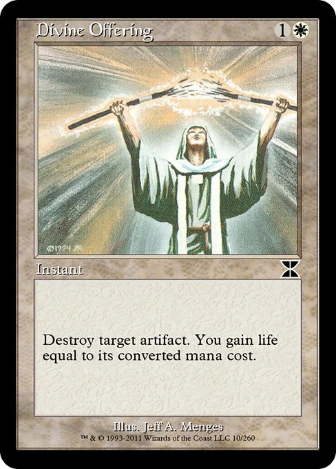 Divine Offering, carta Magic di tipo Instant illustrata da Jeff A. Menges