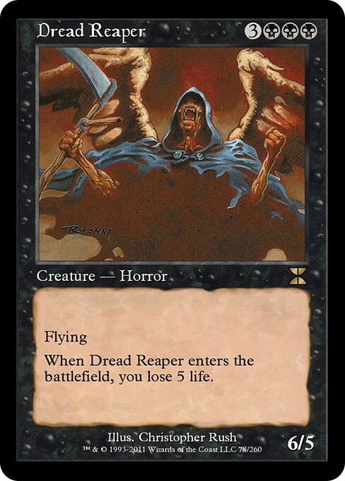 Dread Reaper, carta Magic di tipo Creature — Horror illustrata da Christopher Rush