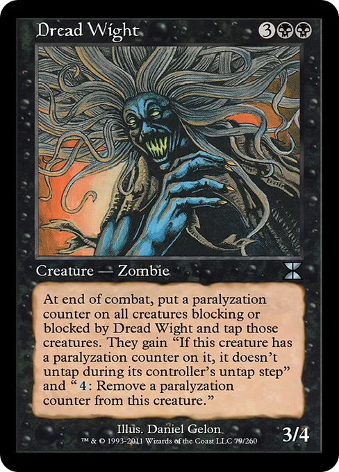 Dread Wight, carta Magic di tipo Creature — Zombie illustrata da Daniel Gelon