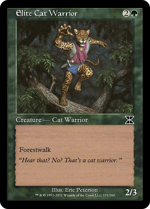 Elite Cat Warrior, carta Magic di tipo Creature — Cat Warrior illustrata da Eric Peterson