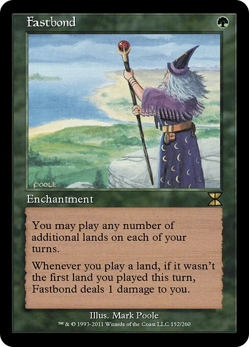 Fastbond, carta Magic di tipo Enchantment illustrata da Mark Poole