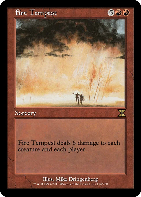 Fire Tempest, carta Magic di tipo Sorcery illustrata da Mike Dringenberg
