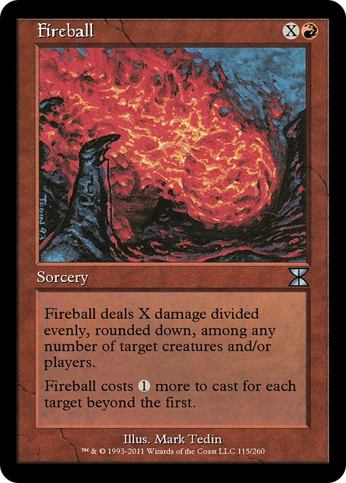 Fireball, carta Magic di tipo Sorcery illustrata da Mark Tedin