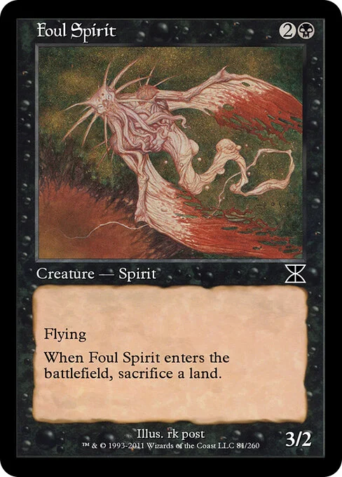 Foul Spirit, carta Magic di tipo Creature — Spirit illustrata da rk post