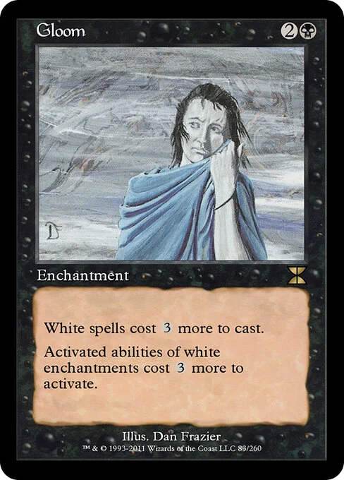 Gloom, carta Magic di tipo Enchantment illustrata da Dan Frazier