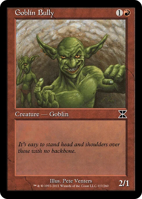 Goblin Bully, carta Magic di tipo Creature — Goblin illustrata da Pete Venters