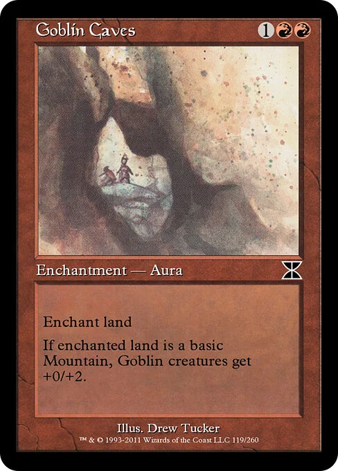 Goblin Caves, carta Magic di tipo Enchantment — Aura illustrata da Drew Tucker