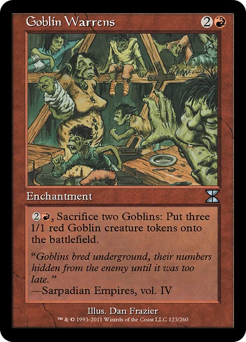 Goblin Warrens, carta Magic di tipo Enchantment illustrata da Dan Frazier