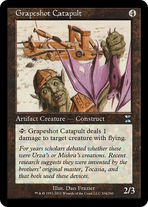 Grapeshot Catapult, carta Magic di tipo Artifact Creature — Construct illustrata da Dan Frazier