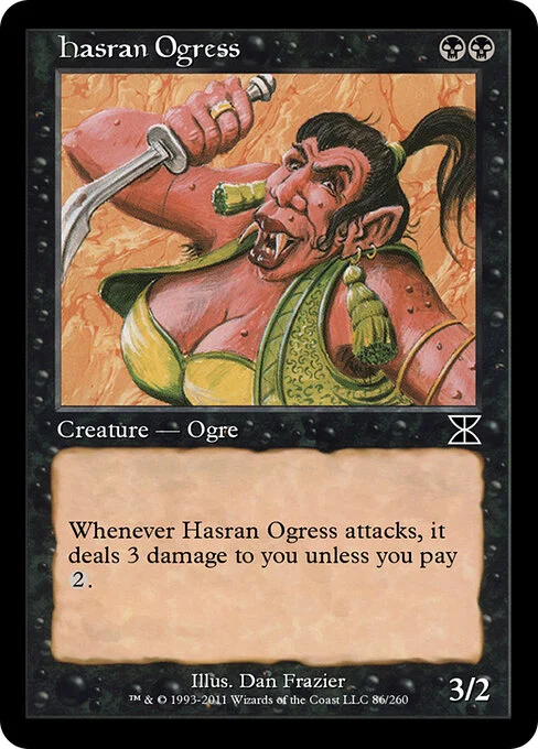 Hasran Ogress, carta Magic di tipo Creature — Ogre illustrata da Dan Frazier