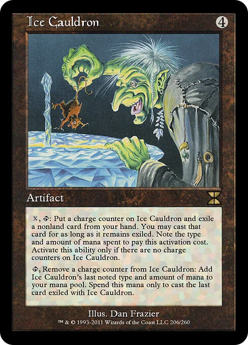 Ice Cauldron, carta Magic di tipo Artifact illustrata da Dan Frazier