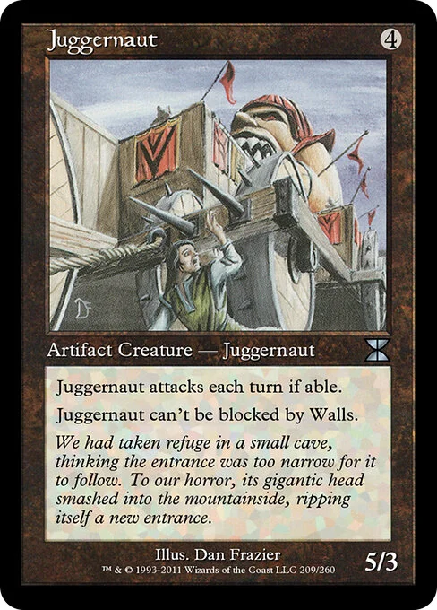 Juggernaut, carta Magic di tipo Artifact Creature — Juggernaut illustrata da Dan Frazier