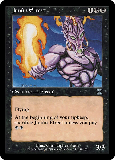 Junún Efreet, carta Magic di tipo Creature — Efreet illustrata da Christopher Rush