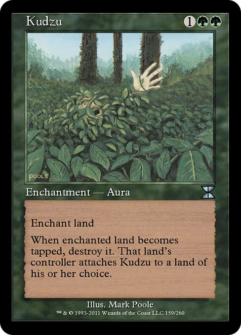Kudzu, carta Magic di tipo Enchantment — Aura illustrata da Mark Poole