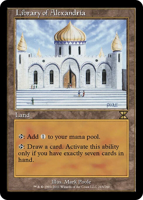 Library of Alexandria, carta Magic di tipo Land illustrata da Mark Poole