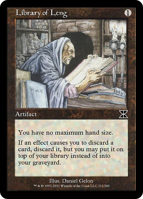 Library of Leng, carta Magic di tipo Artifact illustrata da Daniel Gelon