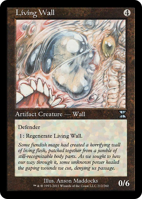 Living Wall, carta Magic di tipo Artifact Creature — Wall illustrata da Anson Maddocks