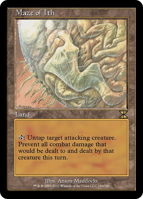 Maze of Ith, carta Magic di tipo Land illustrata da Anson Maddocks