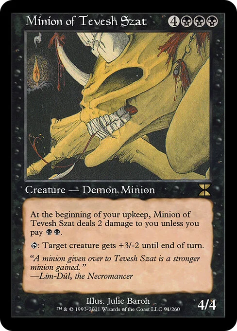 Minion of Tevesh Szat, carta Magic di tipo Creature — Demon Minion illustrata da Julie Baroh