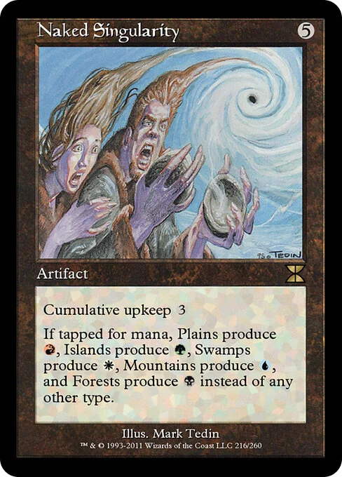 Naked Singularity, carta Magic di tipo Artifact illustrata da Mark Tedin