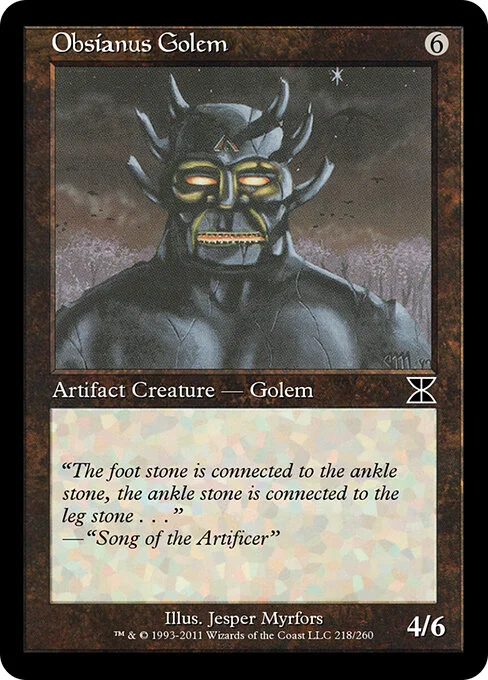 Obsianus Golem, carta Magic di tipo Artifact Creature — Golem illustrata da Jesper Myrfors