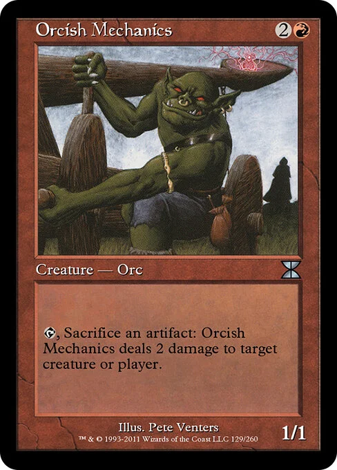 Orcish Mechanics, carta Magic di tipo Creature — Orc illustrata da Pete Venters