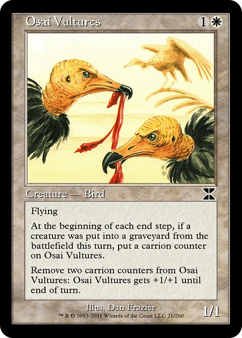Osai Vultures, carta Magic di tipo Creature — Bird illustrata da Dan Frazier