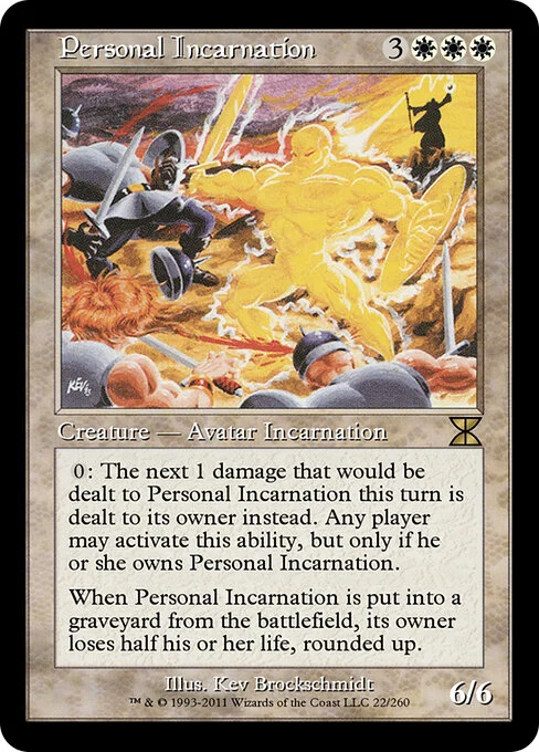 Personal Incarnation, carta Magic di tipo Creature — Avatar Incarnation illustrata da Kev Brockschmidt
